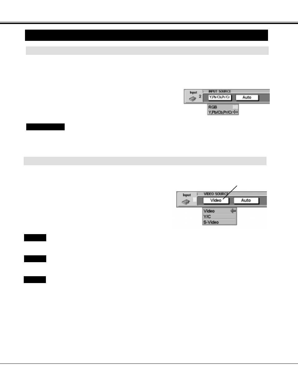 Video mode, Selecting video source | Sanyo PLC-XF20 User Manual | Page 35 / 52