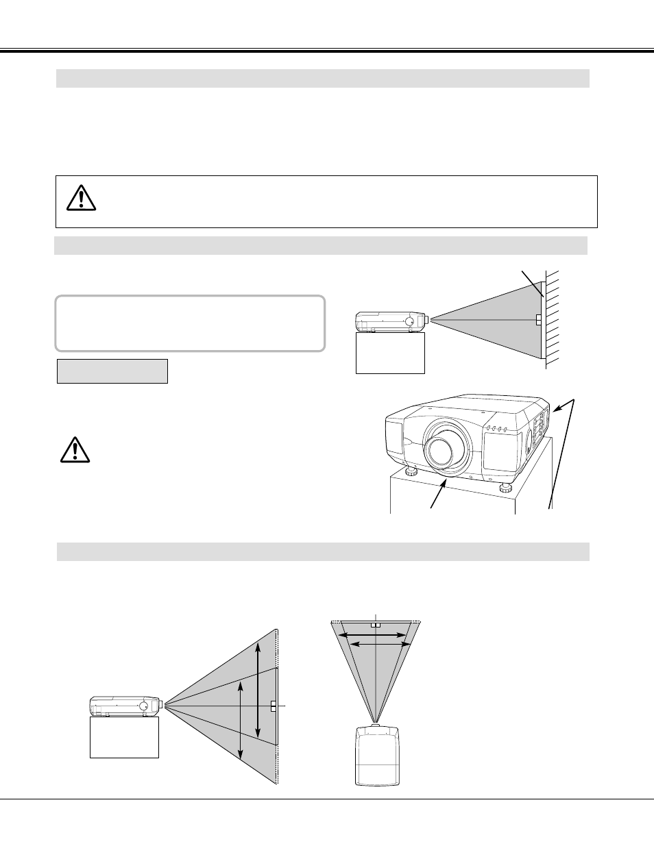 Lens installation, Positioning the projector, Lens shift adjustment | Positioning the projector preparation | Sanyo PLC-XF20 User Manual | Page 9 / 52