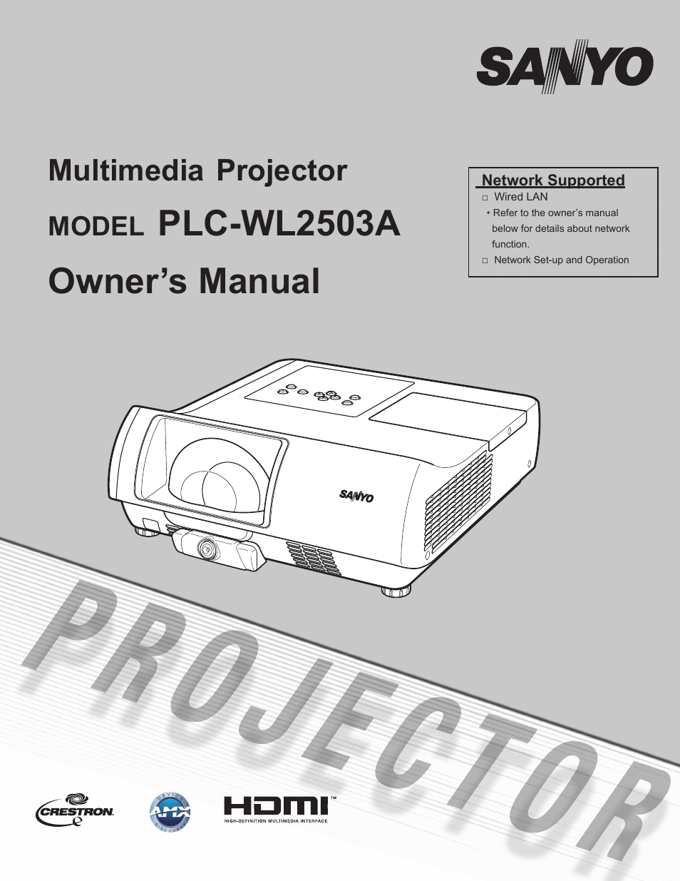 Sanyo PLC-WL2503A User Manual | 78 pages