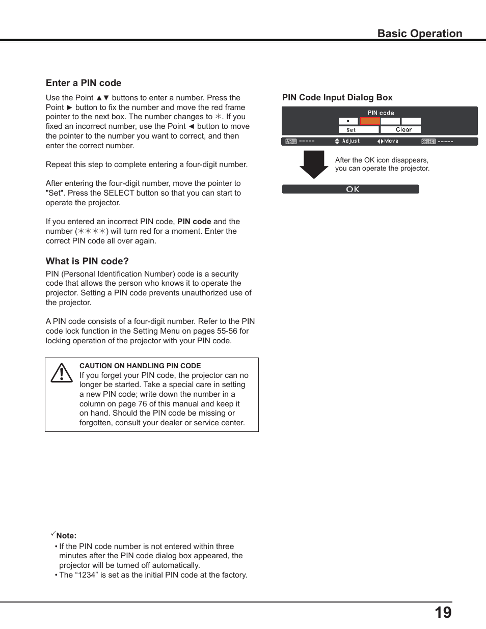 Basic operation | Sanyo PLC-WL2503A User Manual | Page 19 / 78