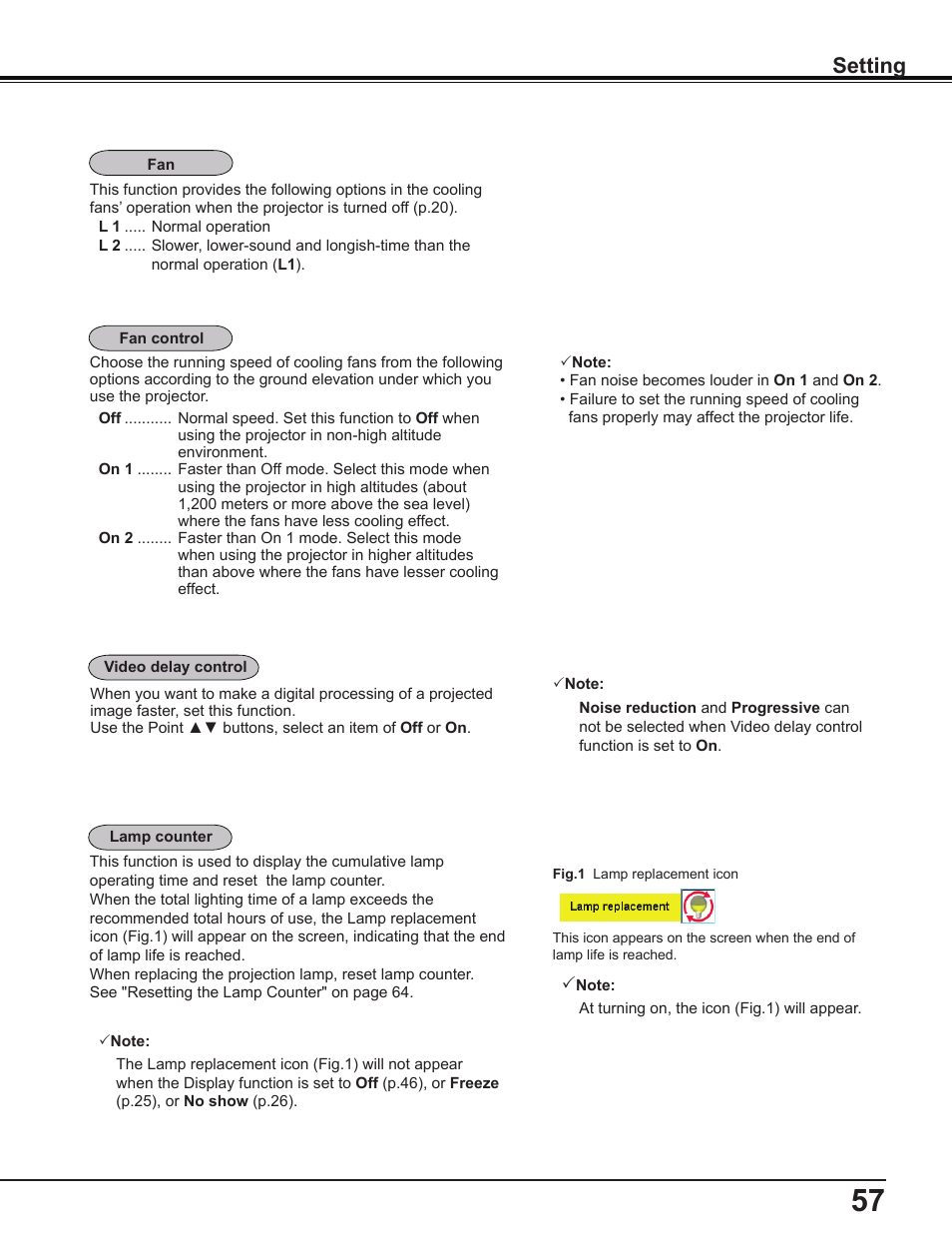 Setting | Sanyo PLC-WL2503A User Manual | Page 57 / 78