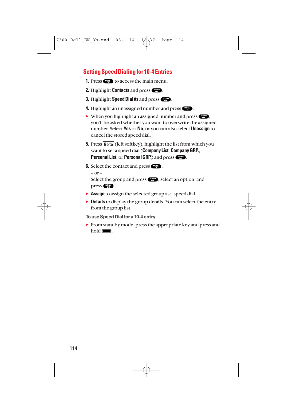 Setting speed dialing for 10-4 entries | Sanyo SCP-7300 User Manual | Page 122 / 161