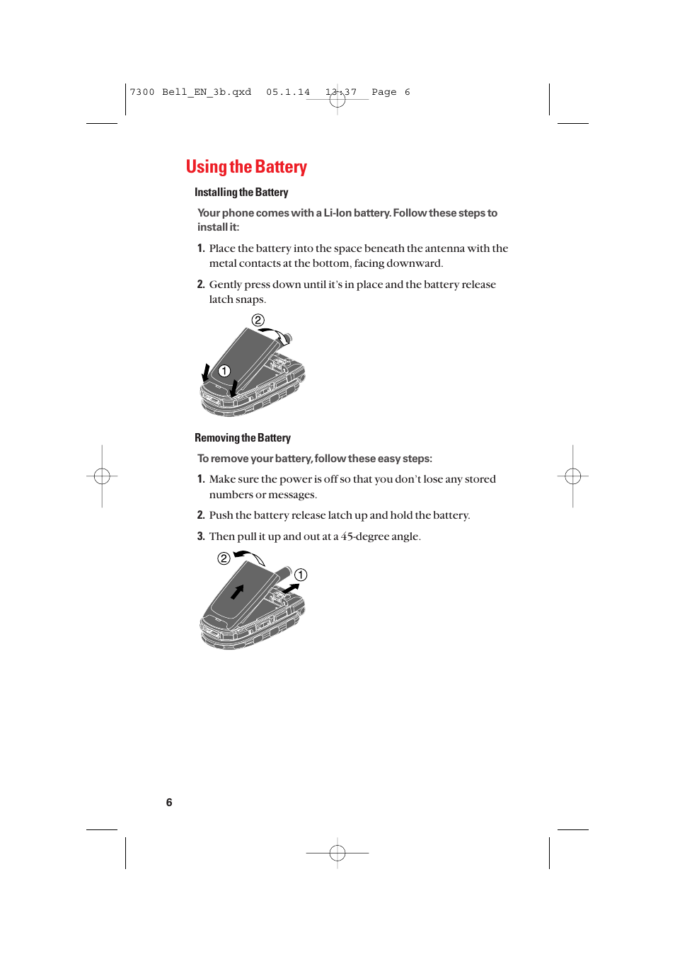 Using the battery | Sanyo SCP-7300 User Manual | Page 14 / 161