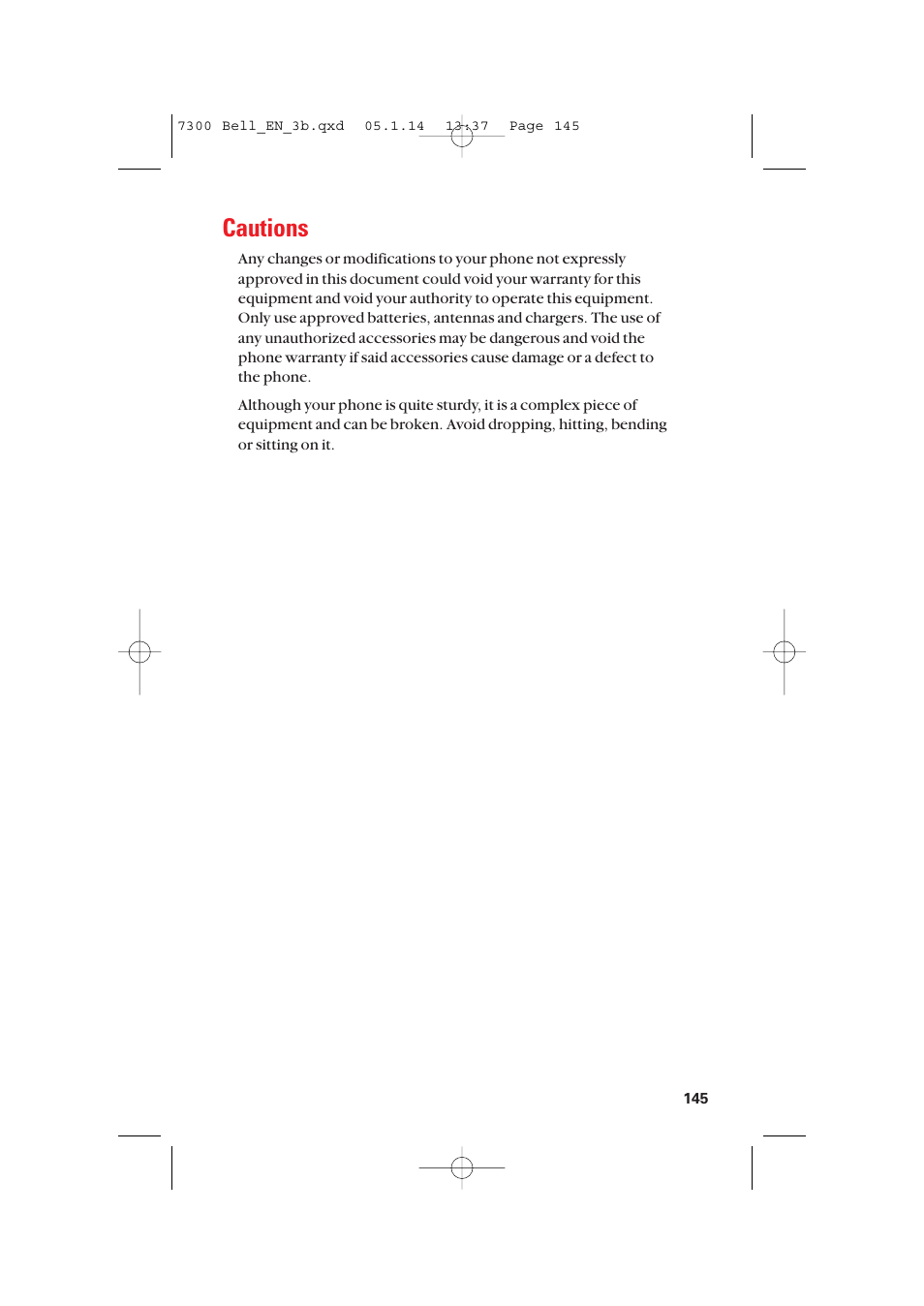 Cautions | Sanyo SCP-7300 User Manual | Page 153 / 161
