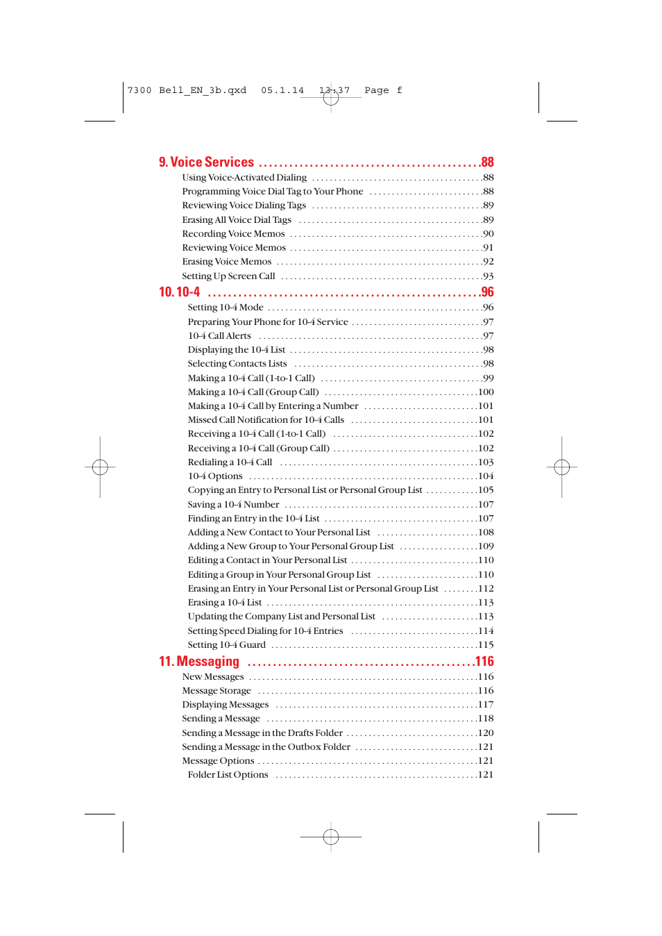 Voice services, Messaging | Sanyo SCP-7300 User Manual | Page 6 / 161