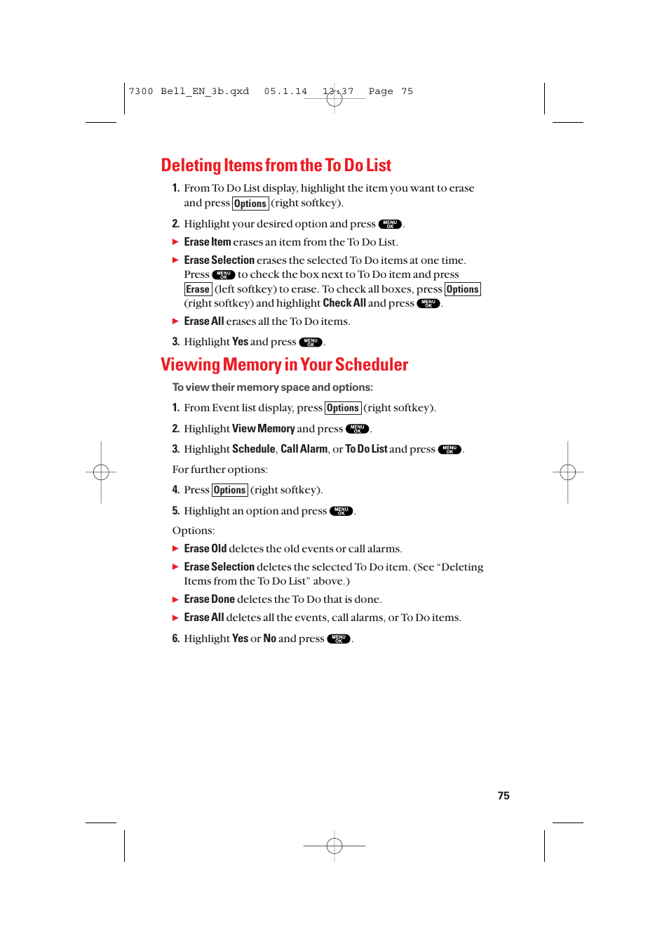 Deleting items from the to do list | Sanyo SCP-7300 User Manual | Page 83 / 161