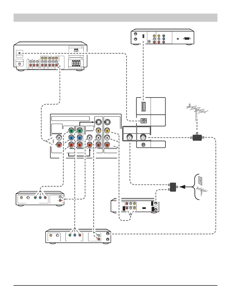 Cable box / sat. receiver, Digital antenna, Analog cable or vhf/uhf antenna | Splitter, Typical home theater connections, Lr y | Sanyo HT27744 User Manual | Page 11 / 72