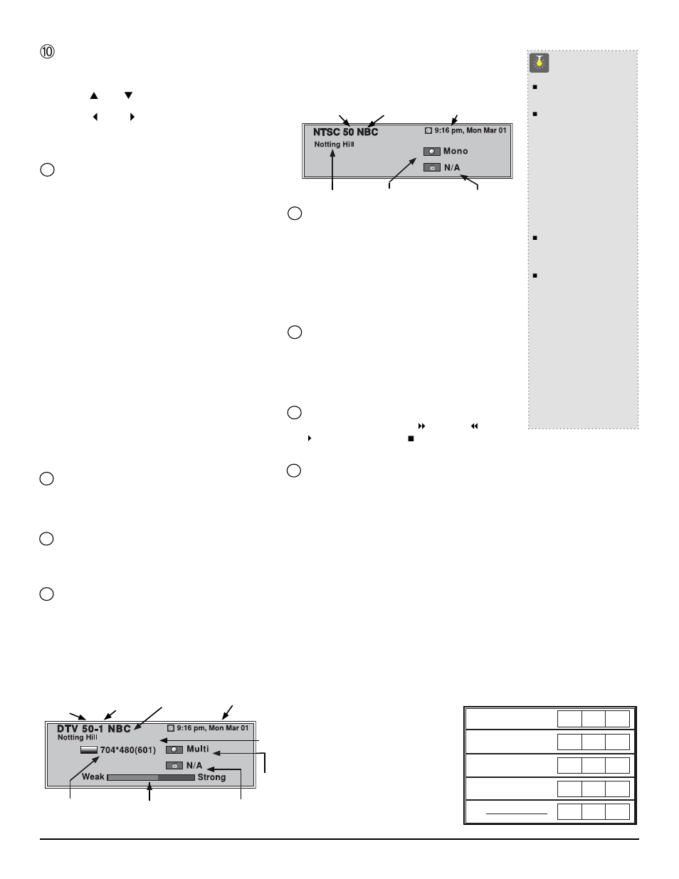Quicktips | Sanyo HT27744 User Manual | Page 13 / 72