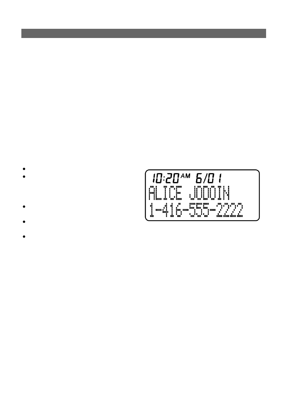 Caller id features | Sanyo LNS-W10 User Manual | Page 17 / 36