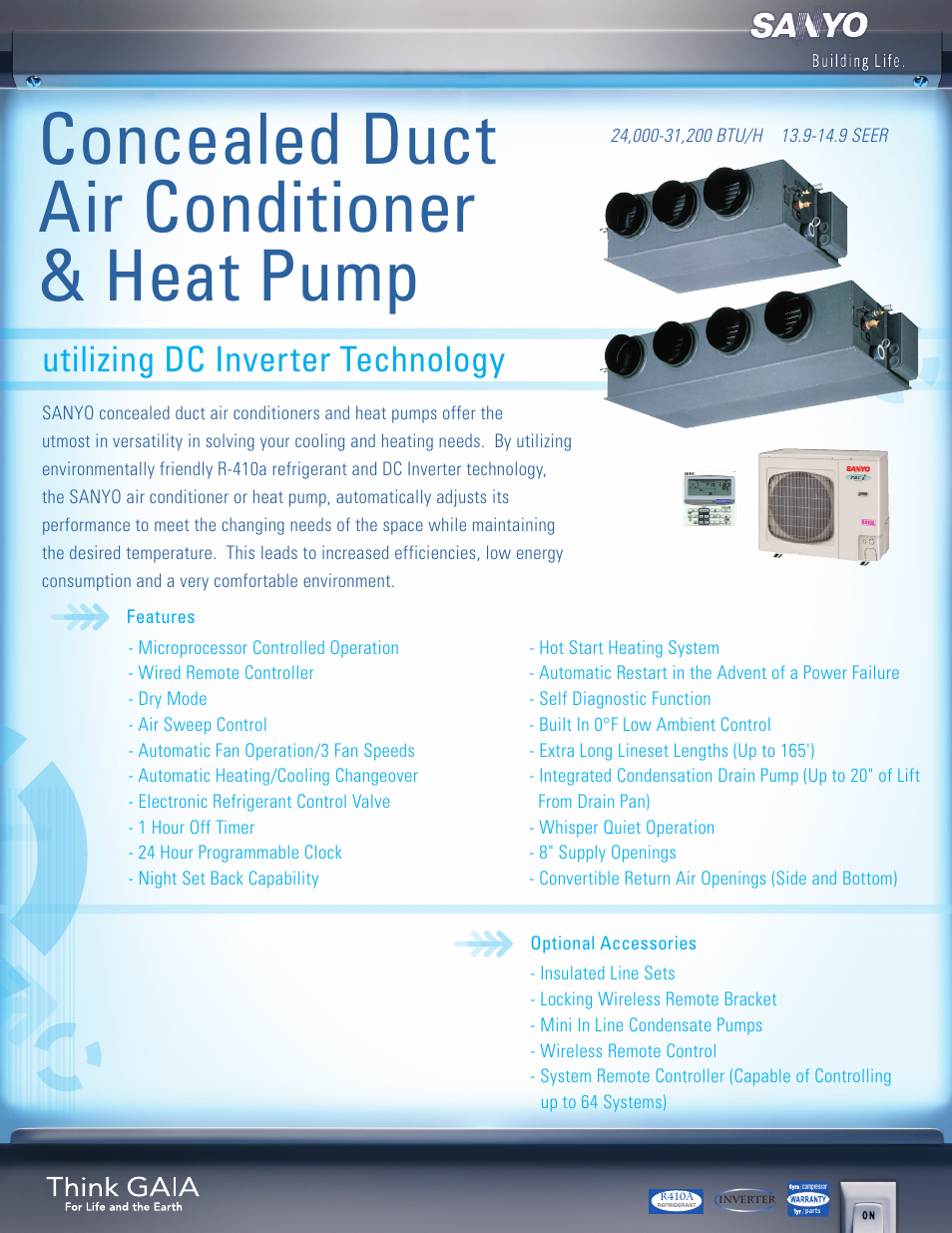 Sanyo 200 BTU User Manual | 2 pages