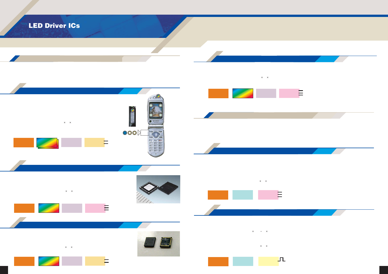 Led driver ics, 9 leds, 11 leds | 4 leds, 1 led, 7 leds, Switching power supply led drivers, Lv5202pl, Lv5204pl, Lv5203fn charge pump type led driver | Sanyo EP92H User Manual | Page 14 / 21