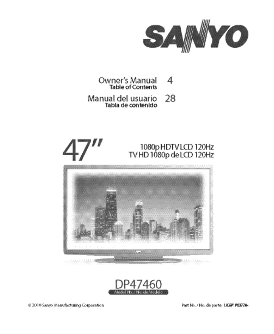 Sanyo DP47460 User Manual | 48 pages