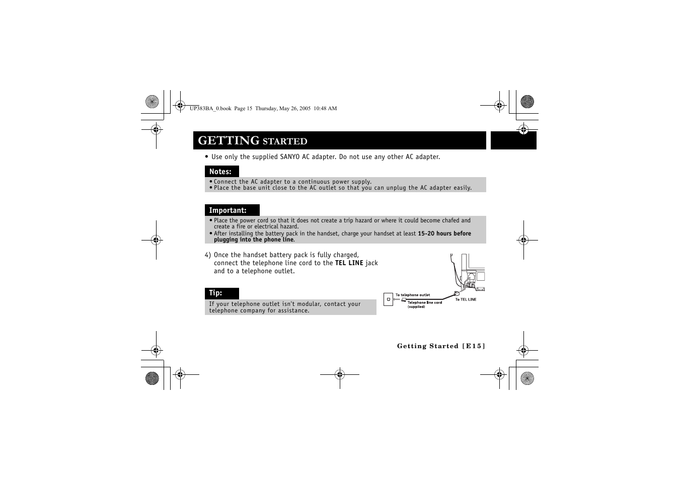 Getting | Sanyo CLT-E32 User Manual | Page 17 / 88
