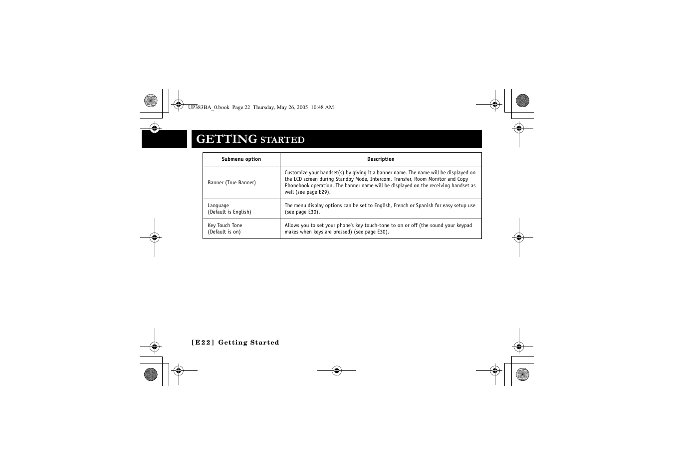 Getting, Started | Sanyo CLT-E32 User Manual | Page 24 / 88