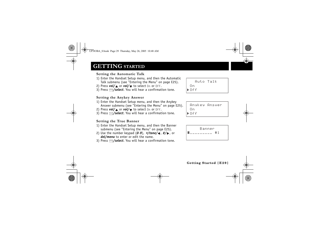 Getting | Sanyo CLT-E32 User Manual | Page 31 / 88