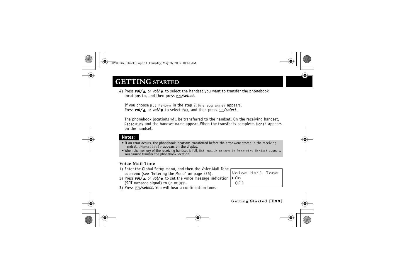 Getting, Started | Sanyo CLT-E32 User Manual | Page 35 / 88