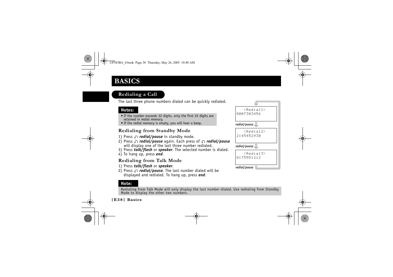 Basics | Sanyo CLT-E32 User Manual | Page 40 / 88