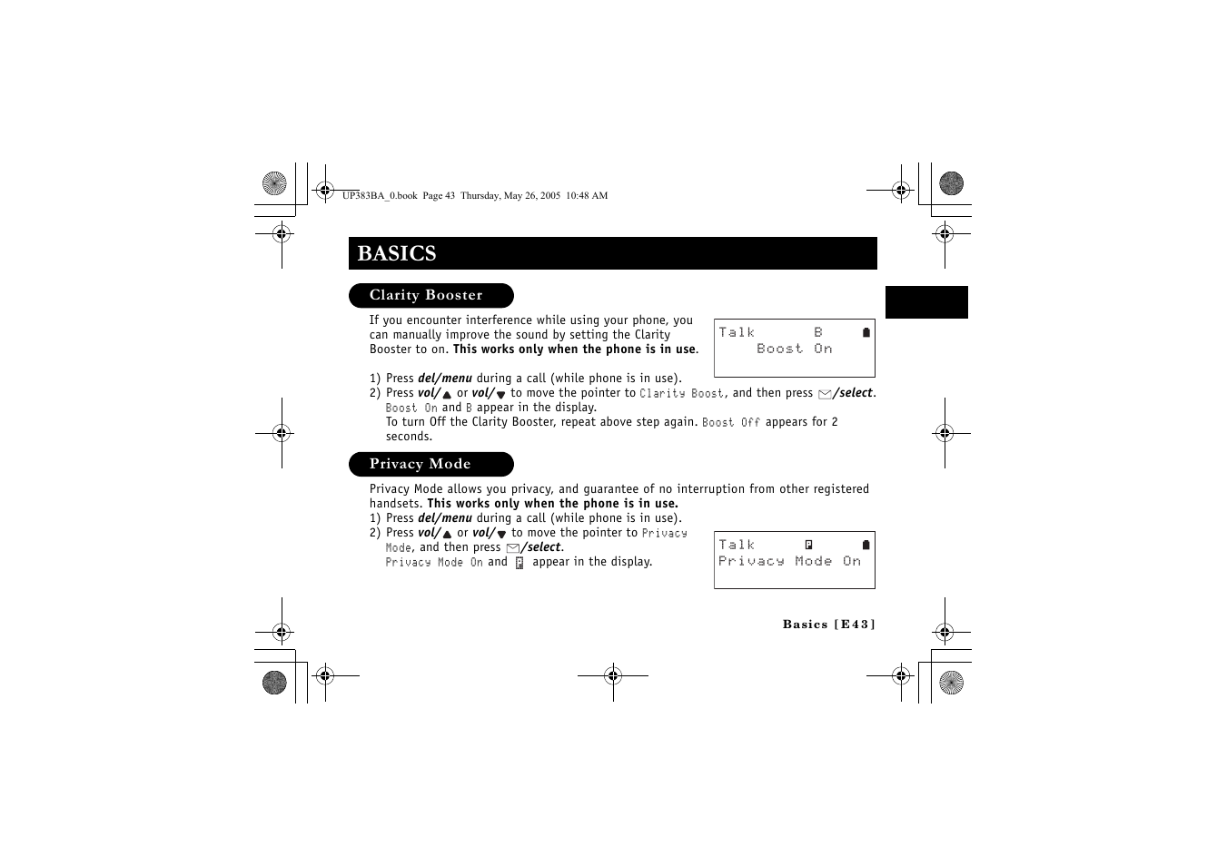 Basics | Sanyo CLT-E32 User Manual | Page 45 / 88