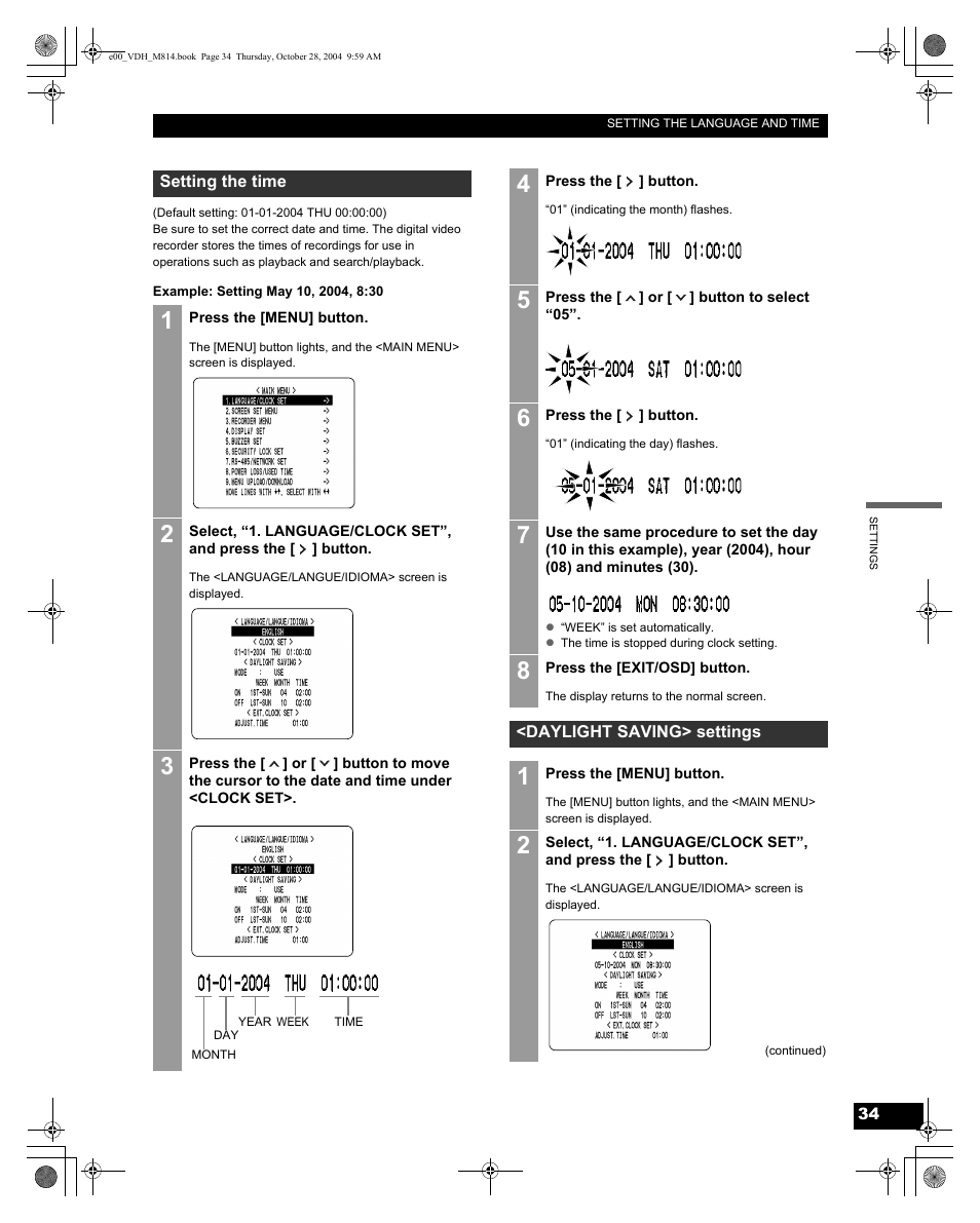 Sanyo DSR-M814 User Manual | Page 35 / 73