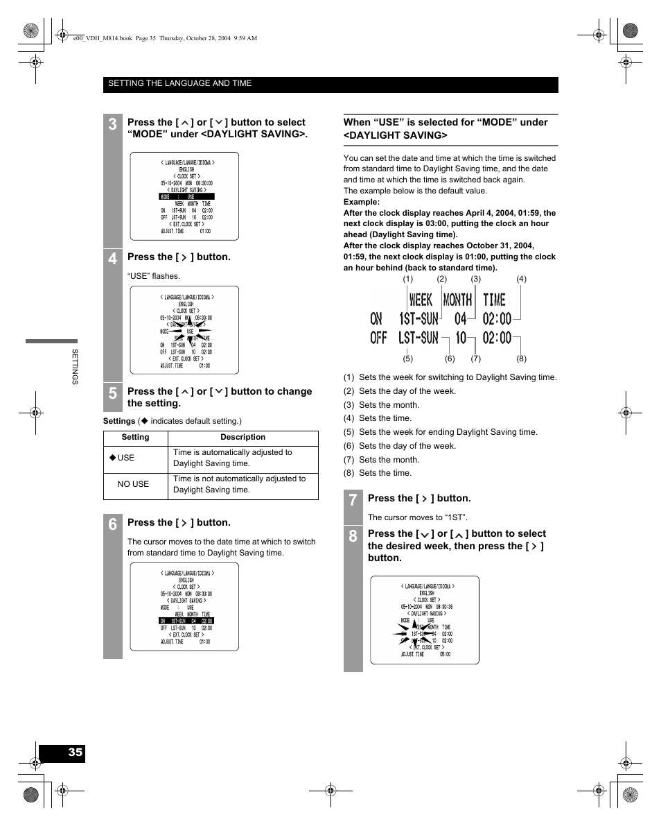 Sanyo DSR-M814 User Manual | Page 36 / 73