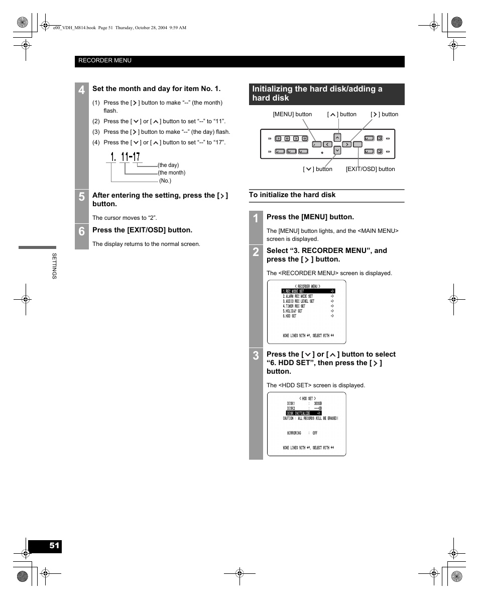 Sanyo DSR-M814 User Manual | Page 52 / 73