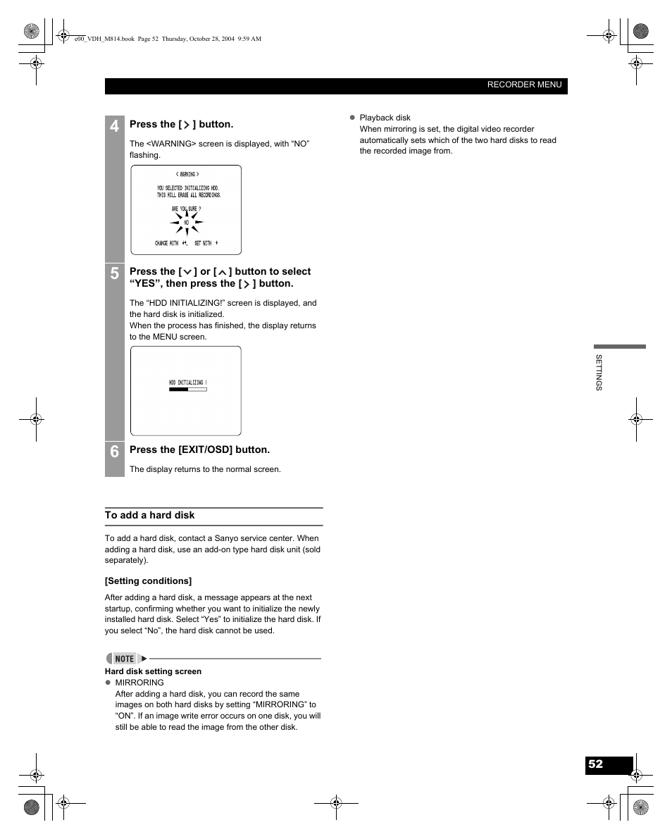 Sanyo DSR-M814 User Manual | Page 53 / 73