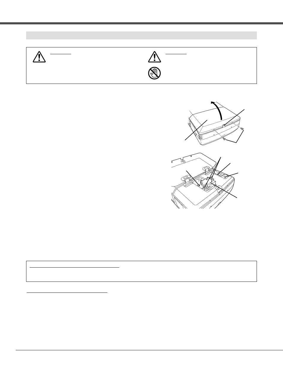 Appendix lamp replacement | Sanyo PLC-UF10 User Manual | Page 46 / 52