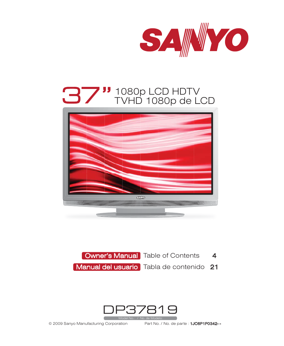 Sanyo DP37819 User Manual | 19 pages