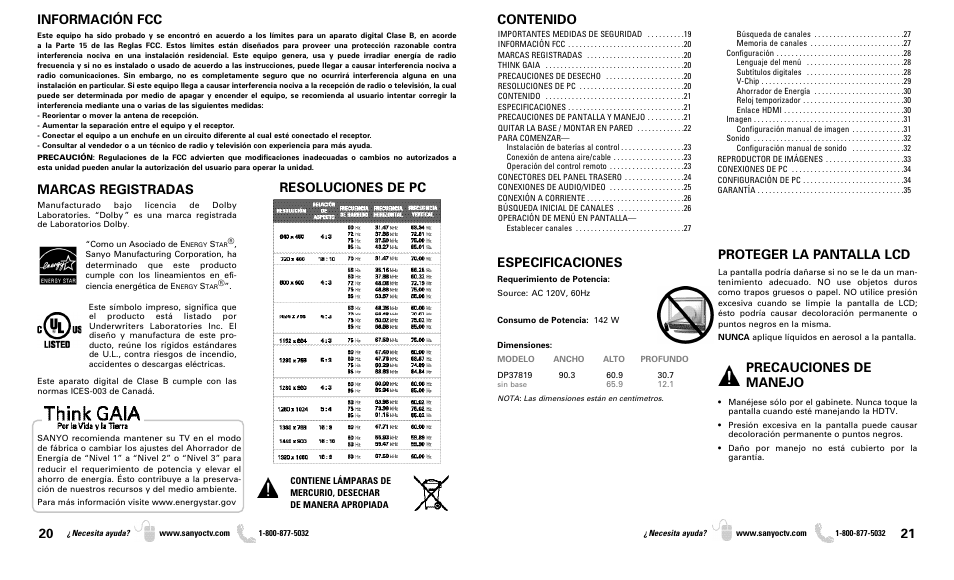 Sanyo DP37819 User Manual | Page 11 / 19