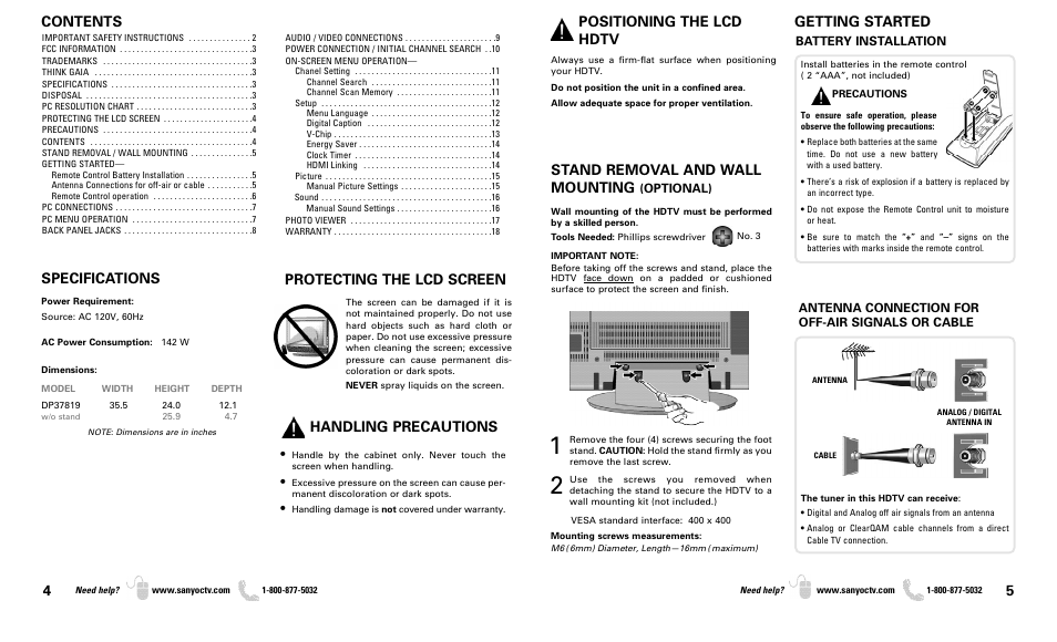 Sanyo DP37819 User Manual | Page 3 / 19