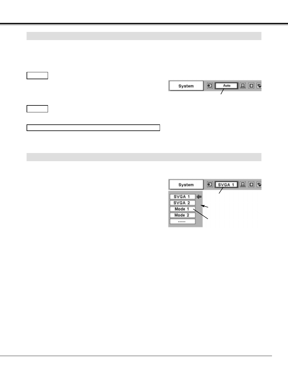 Select computer system manually, Automatic multi-scan system computer input | Sanyo PLC-XF45 User Manual | Page 27 / 56