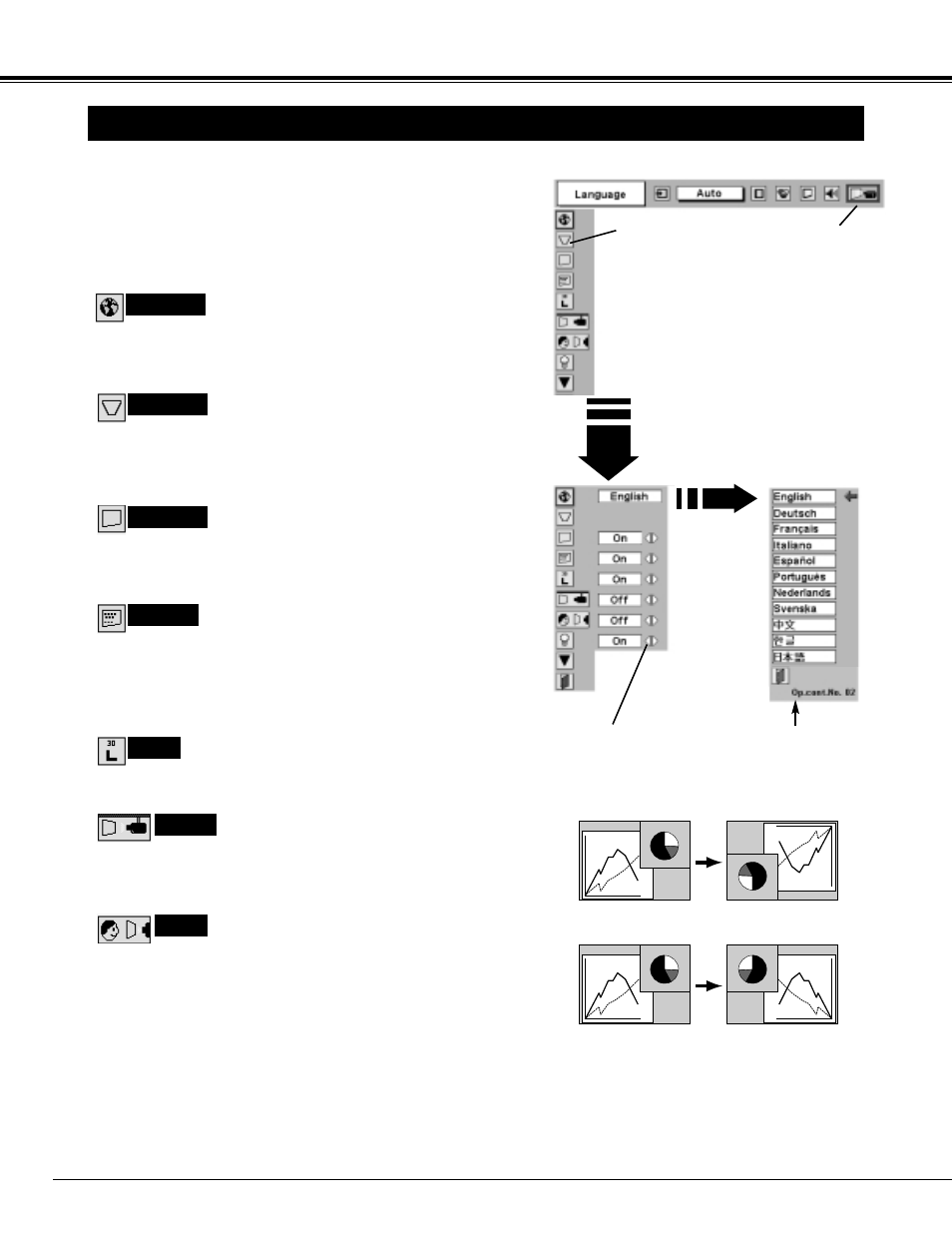 40 setting, Setting menu | Sanyo PLC-XF45 User Manual | Page 40 / 56