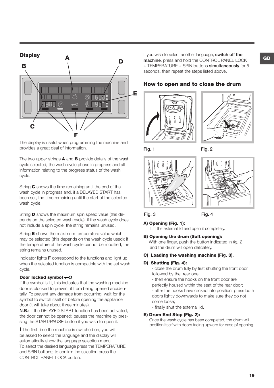 Hotpoint Ariston ARTXD 129 User Manual | Page 19 / 72