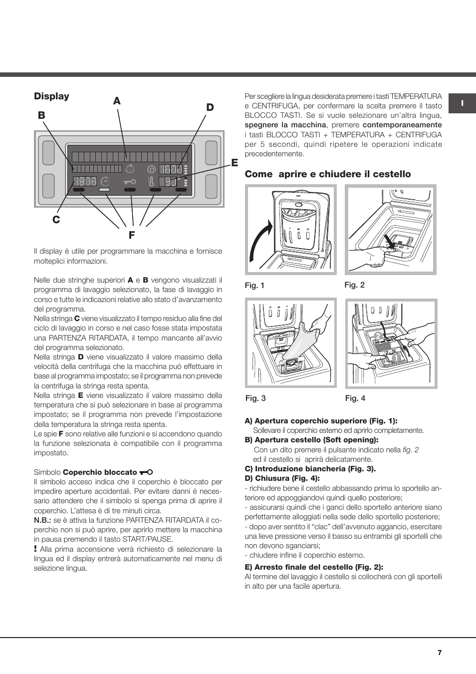 Hotpoint Ariston ARTXD 129 User Manual | Page 7 / 72