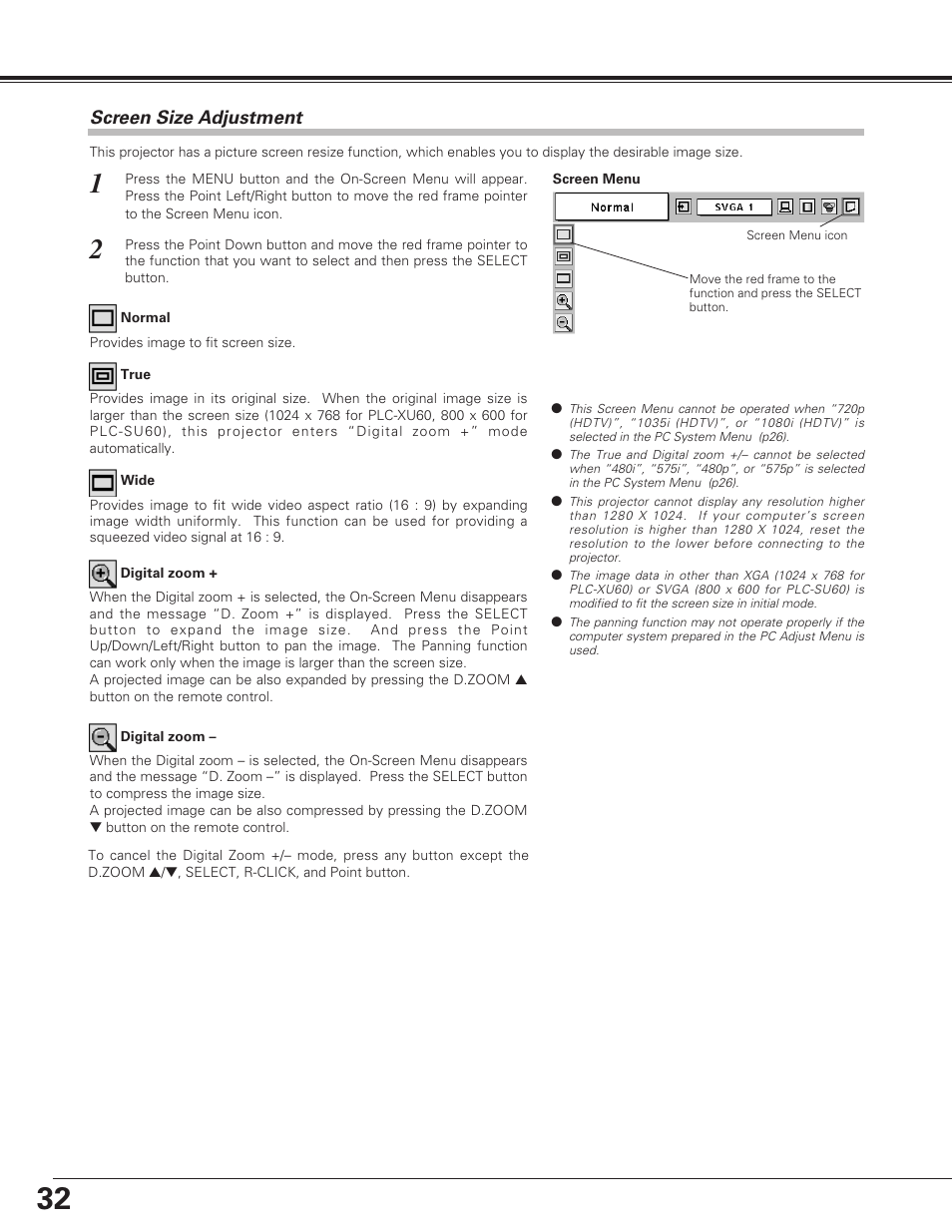 Computer input | Sanyo PLC-SU60 User Manual | Page 32 / 60