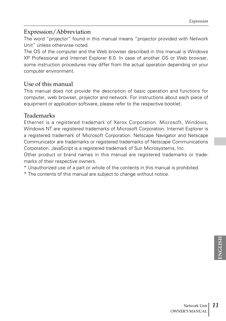 Sanyo PJ-Net Organizer Plus POA-PN02 User Manual | Page 11 / 114
