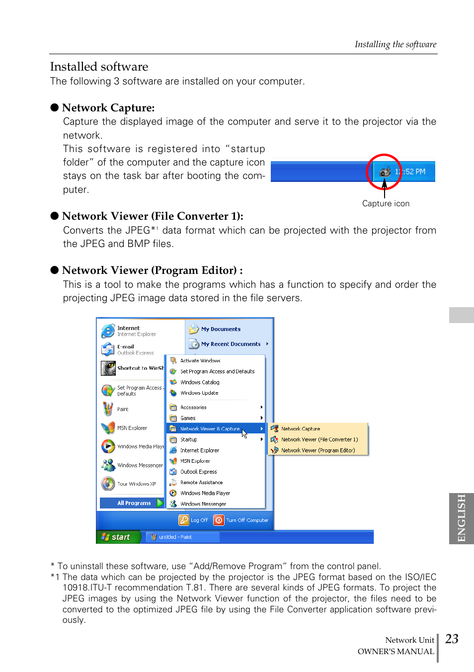 Installed software | Sanyo PJ-Net Organizer Plus POA-PN02 User Manual | Page 23 / 114