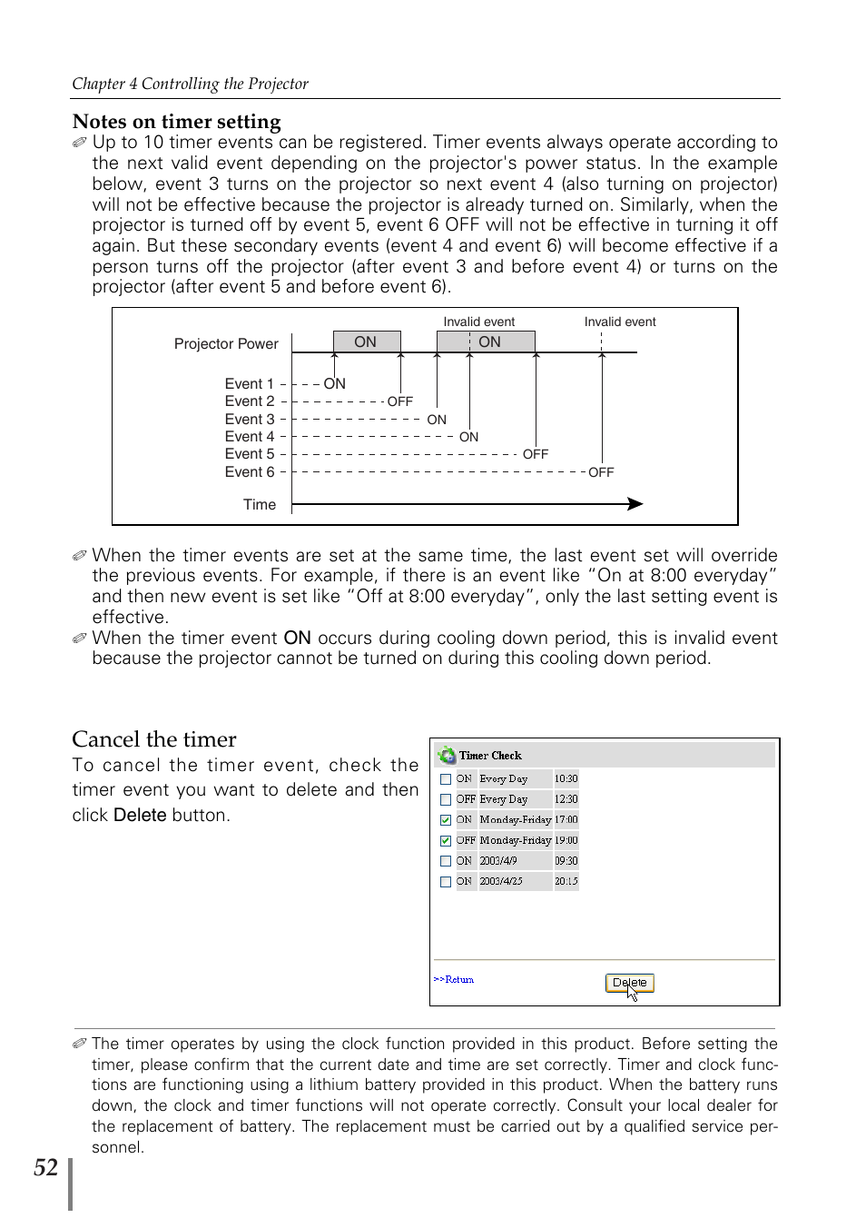 Cancel the timer | Sanyo PJ-Net Organizer Plus POA-PN02 User Manual | Page 52 / 114