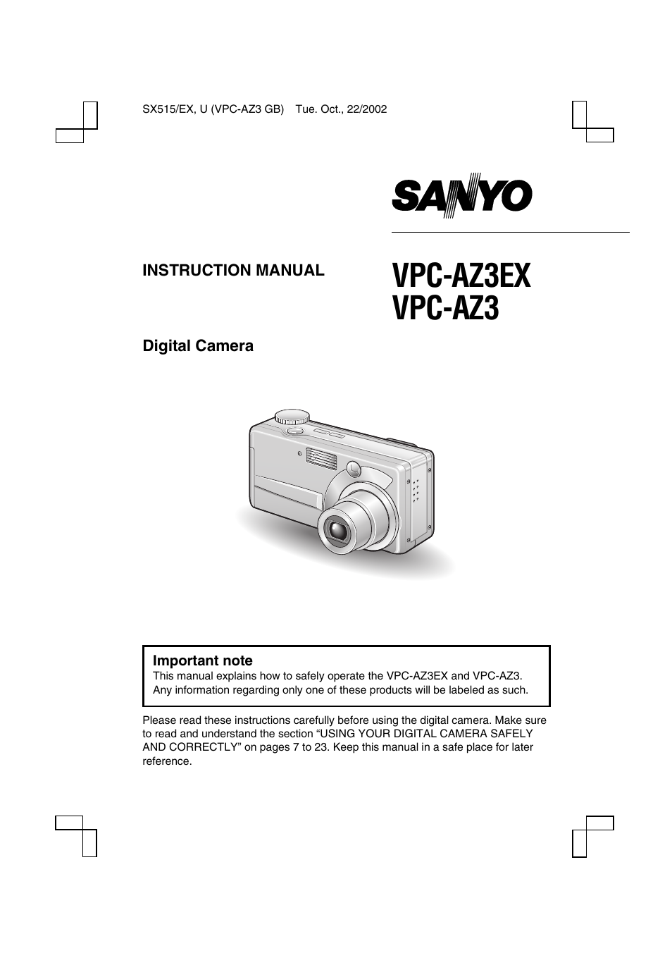 Sanyo VPC-AZ3 User Manual | 207 pages