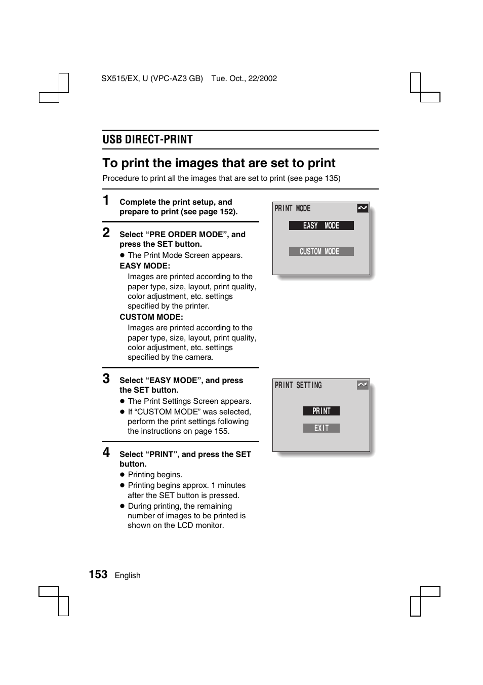 Usb direct-print | Sanyo VPC-AZ3 User Manual | Page 156 / 207