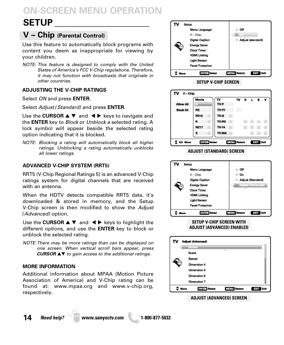 V – chip | Sanyo DP50740 User Manual | Page 14 / 56