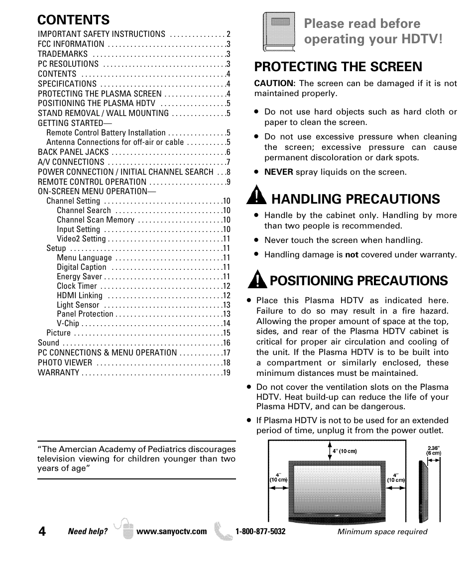 Sanyo DP50740 User Manual | Page 4 / 56