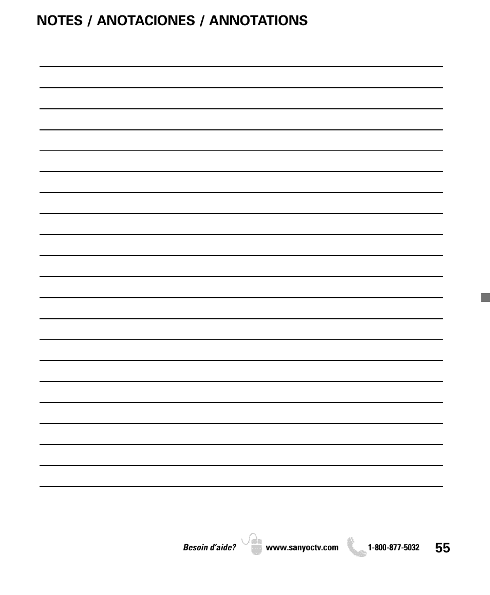 Sanyo DP50740 User Manual | Page 55 / 56