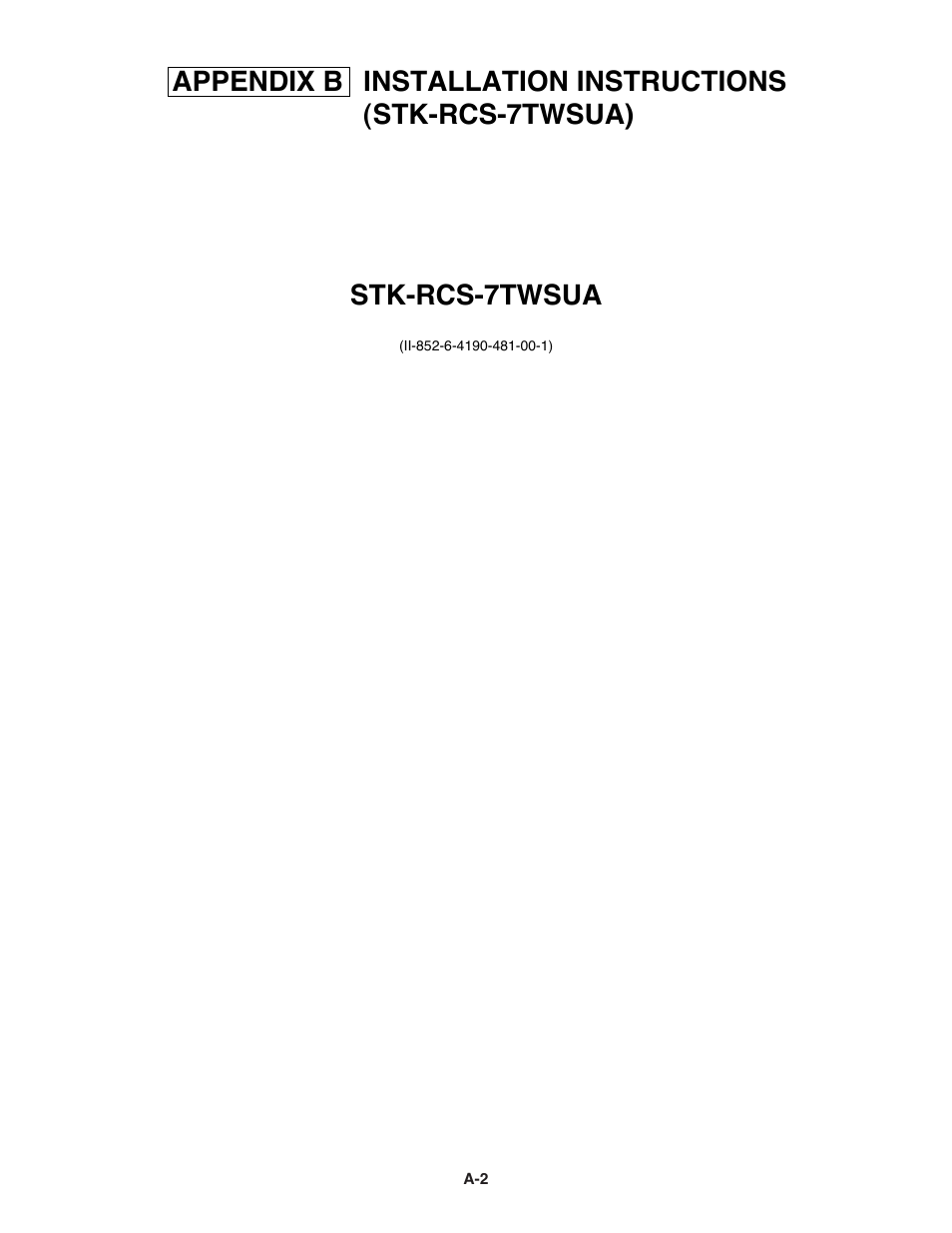 Appendix b | Sanyo STK-RCS-7TWSUA User Manual | Page 19 / 29