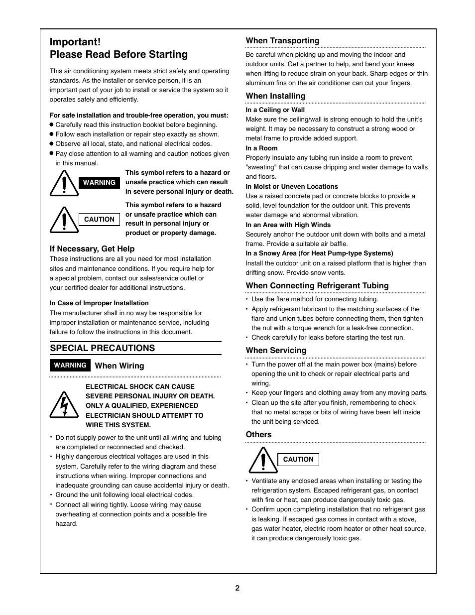 Important! please read before starting | Sanyo STK-RCS-7TWSUA User Manual | Page 2 / 29