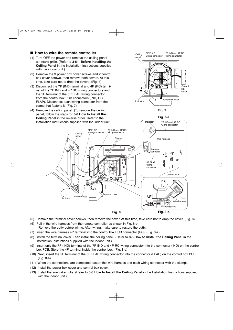 How to wire the remote controller | Sanyo STK-RCS-7TWSUA User Manual | Page 22 / 29