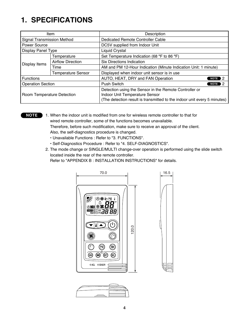 Specifications | Sanyo STK-RCS-7TWSUA User Manual | Page 4 / 29