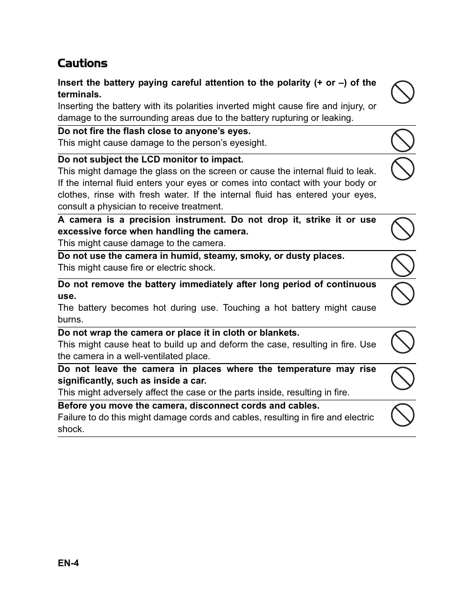 Cautions | Sanyo VPC-HD100 User Manual | Page 5 / 47