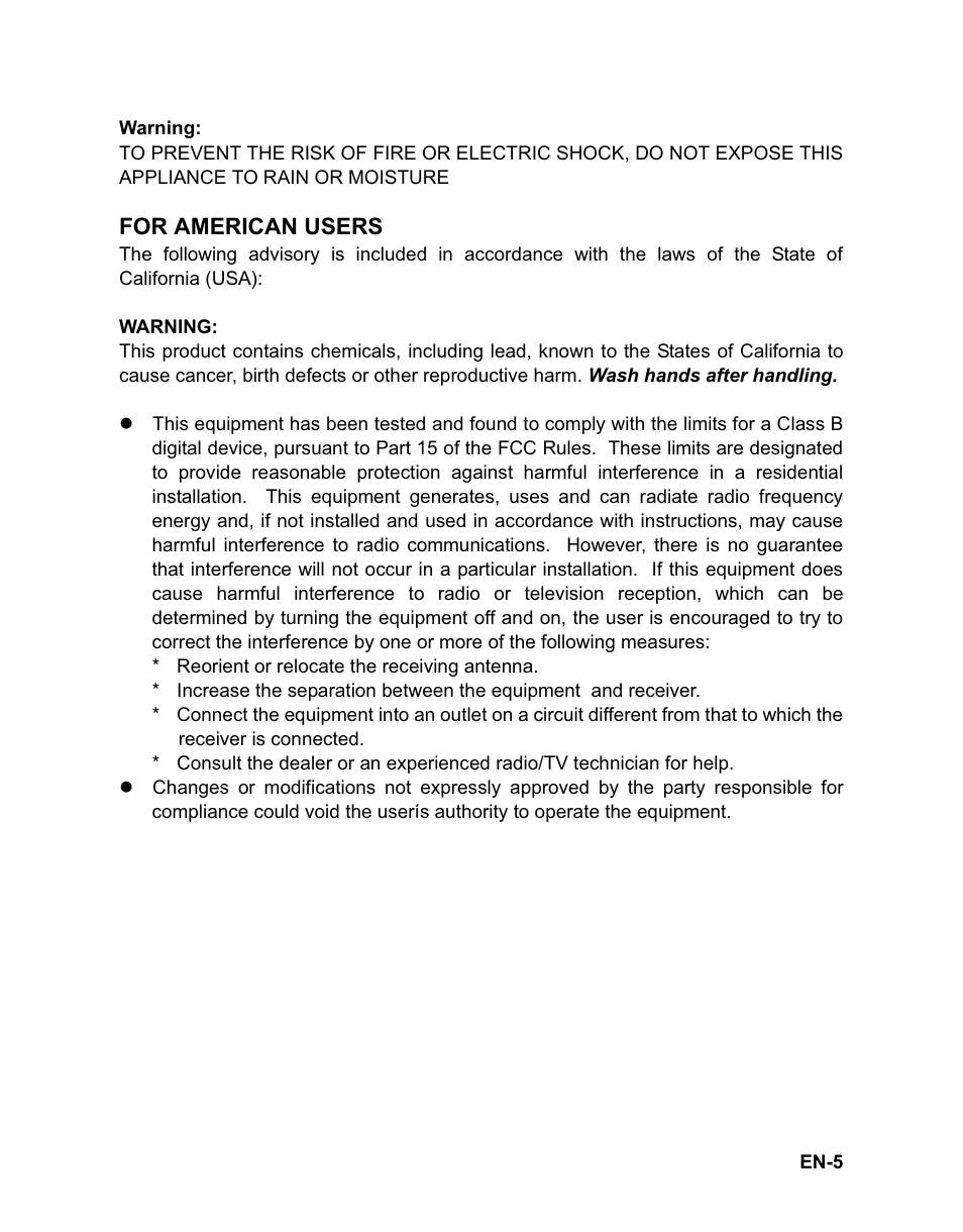 For american users | Sanyo VPC-HD100 User Manual | Page 6 / 47