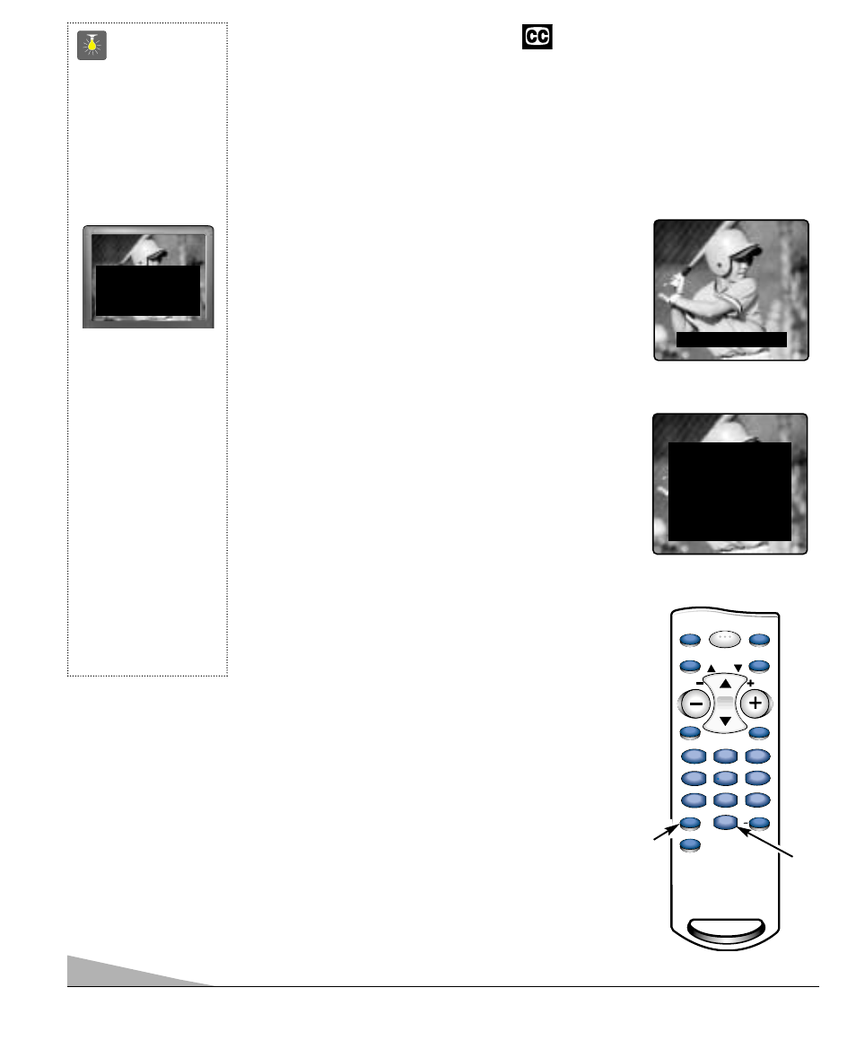 Closed-captioning, Quicktips, Setting captions | Sanyo AVM-2751S User Manual | Page 10 / 52